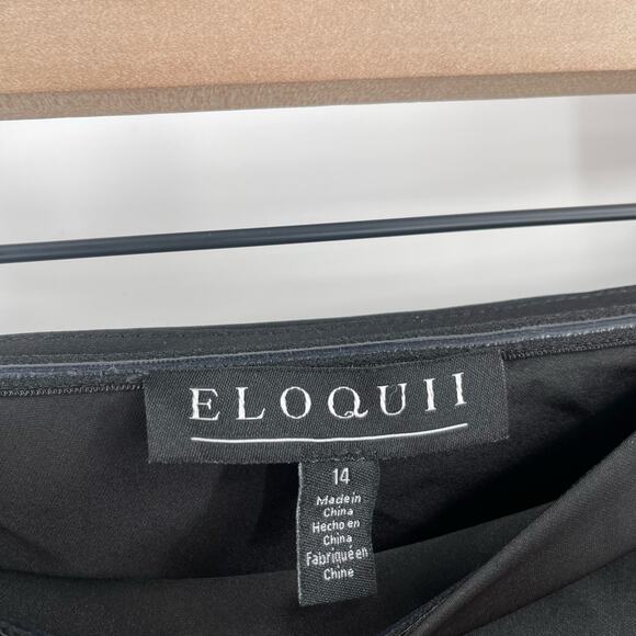 ELOQUII Dress Size 14 Satin Tube Maxi Black Cocktail Evening Formal Wedding NWT - Picture 5 of 13